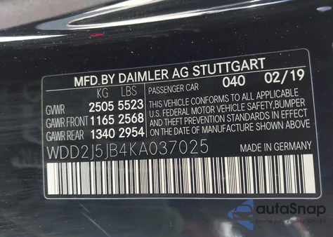2019 Mercedes-Benz Cls 450 z USA, uszkodzony, nr VIN WDD2J5JB4KA037025